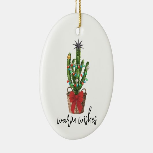 暖かいウィズウォーターカラーサボスハウスプラントクリスマス セラミックオーナメント (右)