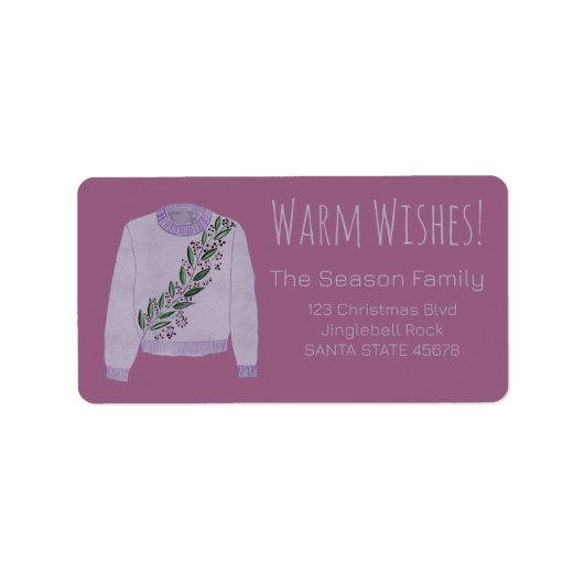 暖かいウィズクリスマスセーターのラベル ラベル (正面)