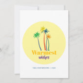 暖かいウィズトロピカルパームツリークリスマス シーズンカード (正面)