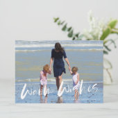 暖かいウィッシュビーチファミリーフォトクリスマスカード シーズンカード (スタンド正面)