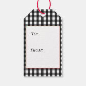 暖かいウィッシュブラックアンドホワイトバッファロープレイドギフトラベル ギフトタグ (裏面)