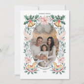 暖かいウィッシュボタニカルロッキングホースクリスマス シーズンカード (正面)