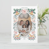 暖かいウィッシュボタニカルロッキングホースクリスマス シーズンカード (スタンド正面)