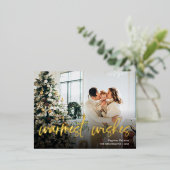 暖かいウィッシュ写真クリスマスフォイルホリデーポストカー 箔シーズンポストカード (立ち正面)