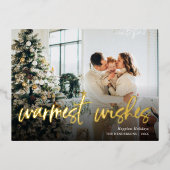 暖かいウィッシュ写真クリスマスフォイルホリデーポストカー 箔シーズンポストカード (正面)