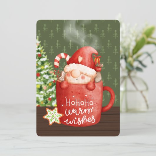 暖かいウィッシュ格言クリスマスマグウォーター色 シーズンカード (スタンド正面)