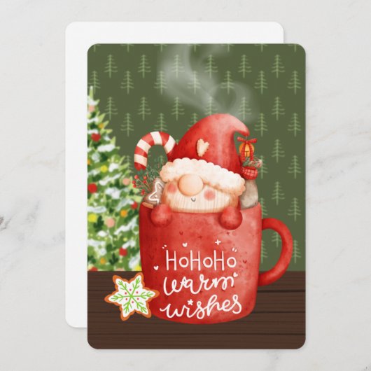 暖かいウィッシュ格言クリスマスマグウォーター色 シーズンカード (正面/裏面)