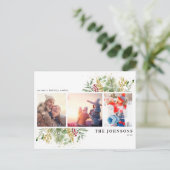 暖かいウィッシュ金ゴールド冬植物写真の休日 シーズンポストカード (スタンド正面)