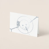 暖かいウィンターウィッシュ雪だるまグリーティングカード 箔カード (正面)