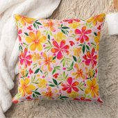 暖かいウェンディ水カラーフローラ – ピンク クッション (ブランケット)