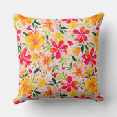 暖かいウェンディ水カラーフローラ – ピンク クッション (裏面)