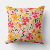 暖かいウェンディ水カラーフローラ – ピンク クッション (正面)