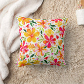 暖かいウェンディ水カラーフローラ – 白 クッション (ブランケット)