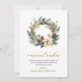 暖かいエレガントウィッシュズスクリプトリースクリスマス シーズンカード (正面)