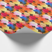 暖かいオレンジ色の水彩抽象芸術アート ラッピングペーパー (角)