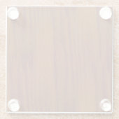 暖かいカシ木穀物の質の一見 ガラスコースター (裏面)