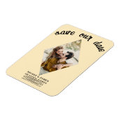 暖かいカスタードフォトウェディング日付を保存 マグネット (左側)