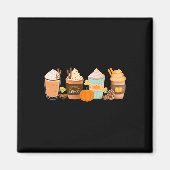 暖かいカボチャスパイスラテドリンク秋コーヒーラテ マグネット (正面)