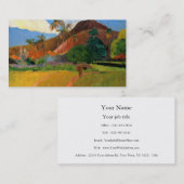 暖かいカラフルを絵を描くタヒチGauguinの山 名刺 (正面/裏面)