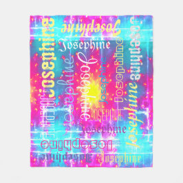 暖かいカラフルフリースパーソナライズされた名 フリースブランケット