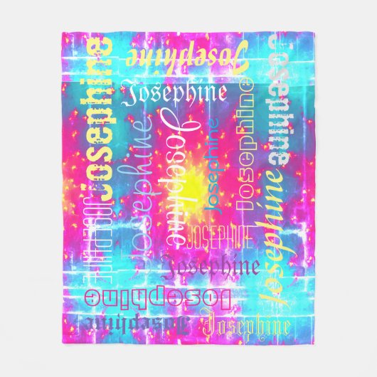 暖かいカラフルフリースパーソナライズされた名 フリースブランケット (正面)