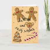 暖かいクリスマスのカスタマイズ可能な甘い願い。 シーズンカード (正面)