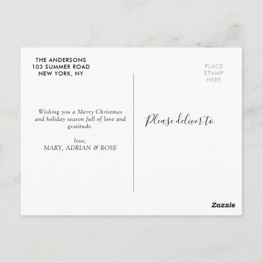 暖かいクリスマスの希望の休日 ポストカード (裏面)