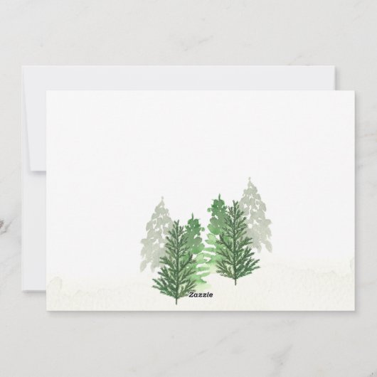 暖かいクリスマスの願い森と居心地の良い暖炉 シーズンカード (裏面)