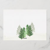 暖かいクリスマスウィズコージー暖炉金ゴールド 箔シーズンカード (裏面)