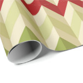 暖かいクリスマスカラーの3Dイリュージョンジグザグ ラッピングペーパー (ロールコーナー)