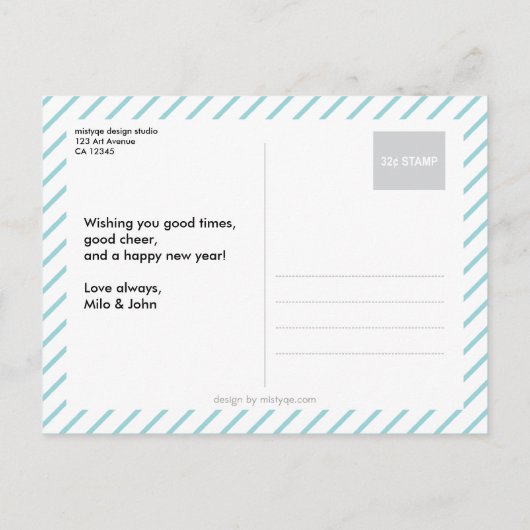 暖かいクリスマスフォトホリデーポストカード シーズンポストカード (裏面)