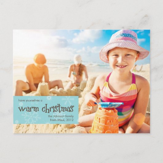 暖かいクリスマスフォトホリデーポストカード シーズンポストカード (正面)