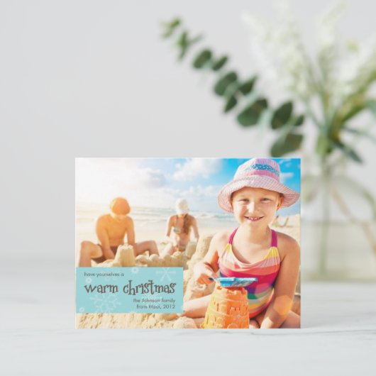 暖かいクリスマスフォトホリデーポストカード シーズンポストカード (スタンド正面)