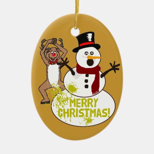 暖かいクリスマスメッセージ セラミックオーナメント (正面)