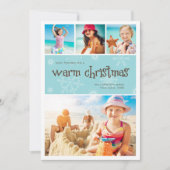 暖かいクリスマス4フォトホリデーカード シーズンカード (正面)