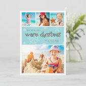 暖かいクリスマス4フォトホリデーカード シーズンカード (スタンド正面)