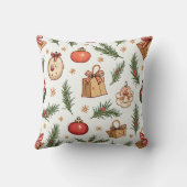 暖かいクリスマス、居心地の良い枕 クッション (裏面)