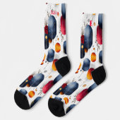 暖かいグラデーションの形状を持つゴールデングローホリデーソックス ソックス (左)