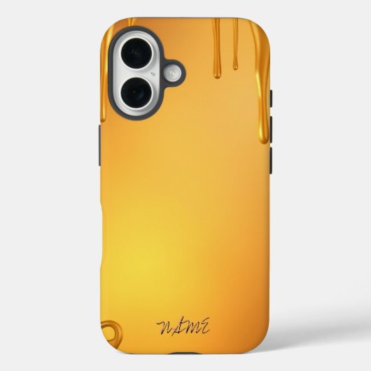 暖かいグラデーショングローを使用したゴールデンドリップ Case-Mate iPhoneケース (裏面)