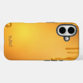 暖かいグラデーショングローを使用したゴールデンドリップ Case-Mate iPhoneケース (裏面 (横))