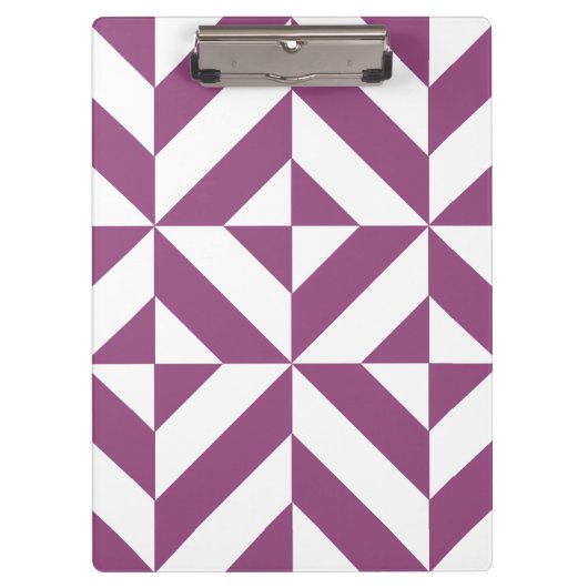 暖かいグレープジオメトリックデコキューブパターン クリップボード (正面)
