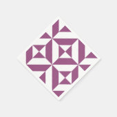 暖かいグレープジオメトリックデコキューブパターン スタンダードカクテルナプキン (角)