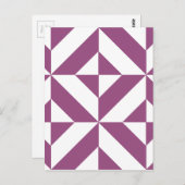 暖かいグレープジオメトリックデコキューブパターン ポストカード (正面/裏面)