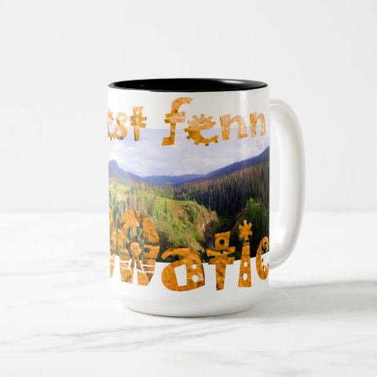 暖かいコーヒーが停止するところForrest Fenn Fennatic ツートーンマグカップ (正面右)