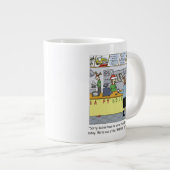 暖かいコーヒーホリデー – おもしろいクリスマスマンガ ジャンボコーヒーマグカップ (正面右)