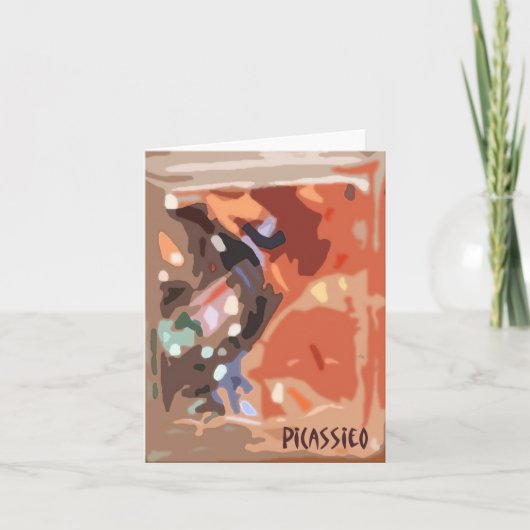 暖かいコーヒー色の空白のなメッセージカード、"熱いジャワ" カード (正面)