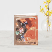 暖かいコーヒー色の空白のなメッセージカード、"熱いジャワ" カード (黄色い花)