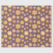 暖かいゴールデン秋の開花シームレスな誕生日ギフト ラッピングペーパー (フラット)