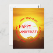 暖かいサンセットゴールデンホライゾンハッピーアニバーサリー ポストカード (正面/裏面)