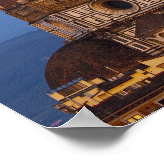 暖かいサンタマリアデルフィオーレ大聖堂のドーム ポスター (角)